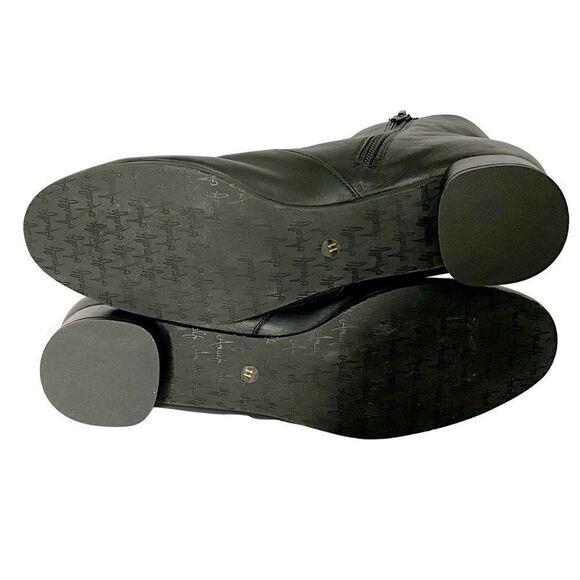 Almalfi Black Rangoni Booties 11M Soft Leather Round Toe Side Zip Italy NEW - Picture 5 of 7